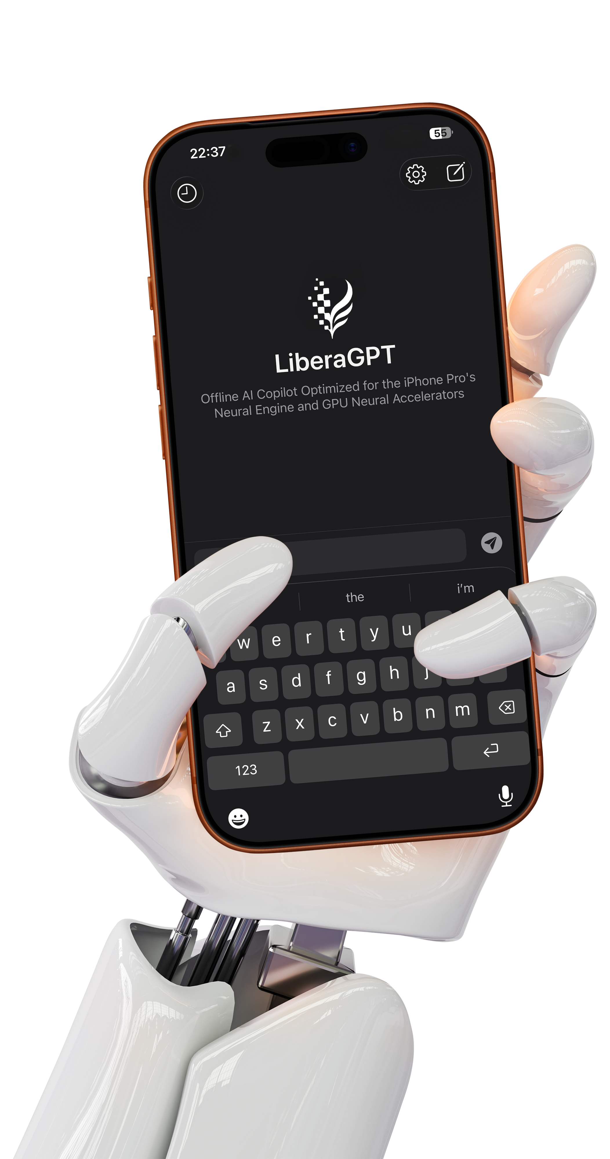 iPhone displaying LiberaGPT interface